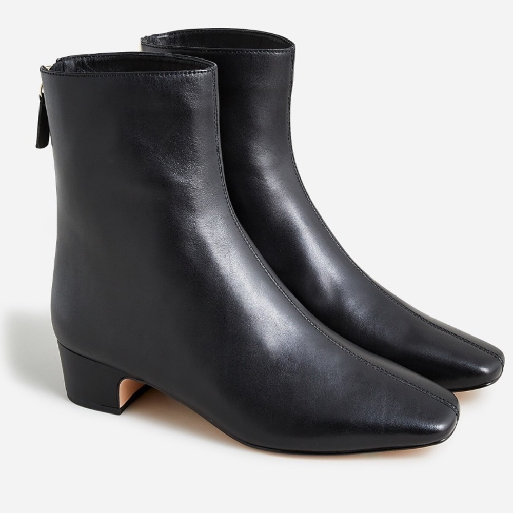 J. Crew Black Leather Ankle Boots